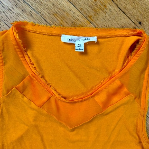 Robbi & Nikki Tangerine Tank Top, Raw Edge detailing, XS - Picture 4 of 7